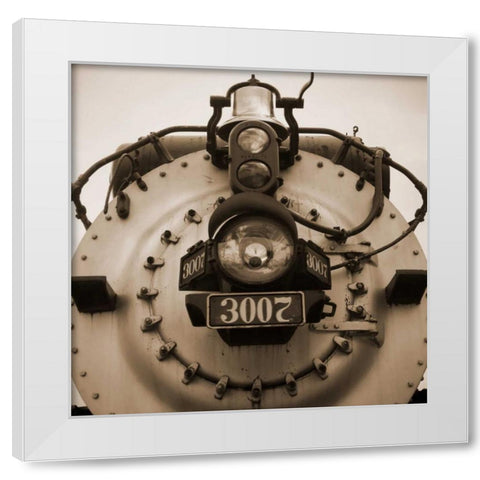 Train V White Modern Wood Framed Art Print by Christensen, Jim