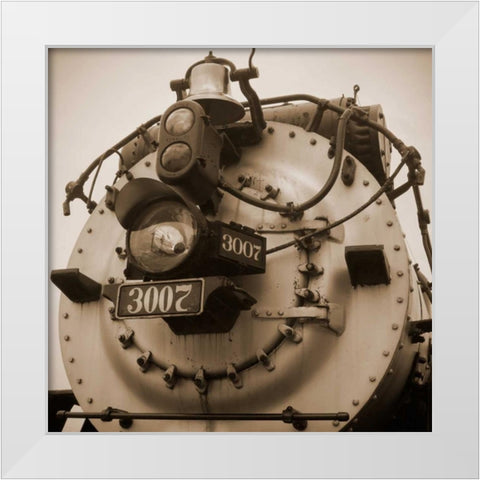 Train VI White Modern Wood Framed Art Print by Christensen, Jim