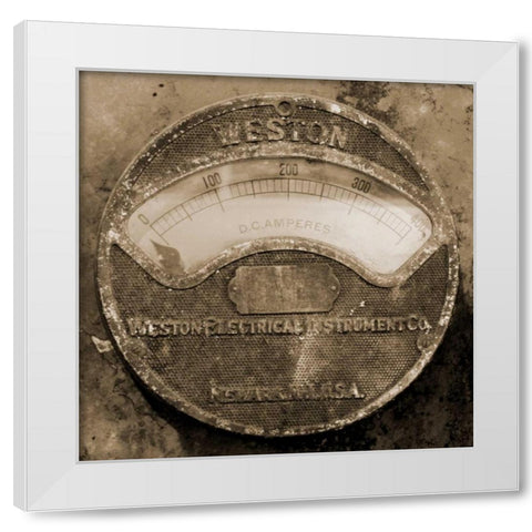 Gauge I White Modern Wood Framed Art Print by Christensen, Jim