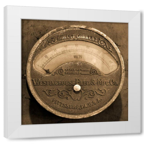 Gauge II White Modern Wood Framed Art Print by Christensen, Jim
