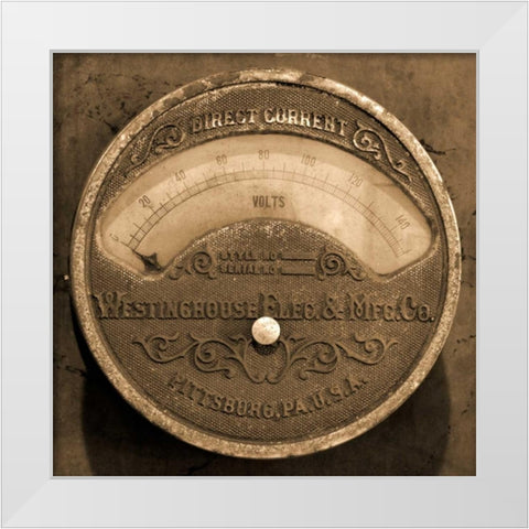 Gauge II White Modern Wood Framed Art Print by Christensen, Jim