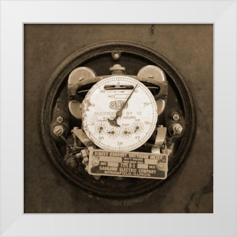Gauge III White Modern Wood Framed Art Print by Christensen, Jim