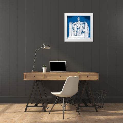 Lincoln Monument White Modern Wood Framed Art Print by Christensen, Jim