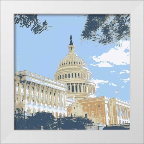 US Capital White Modern Wood Framed Art Print by Christensen, Jim