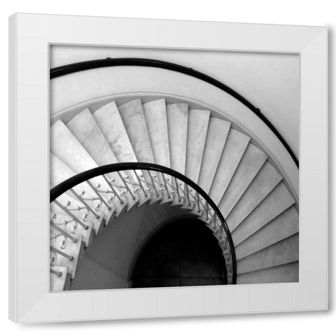 Capital Stairwell Sq. White Modern Wood Framed Art Print by Christensen, Jim