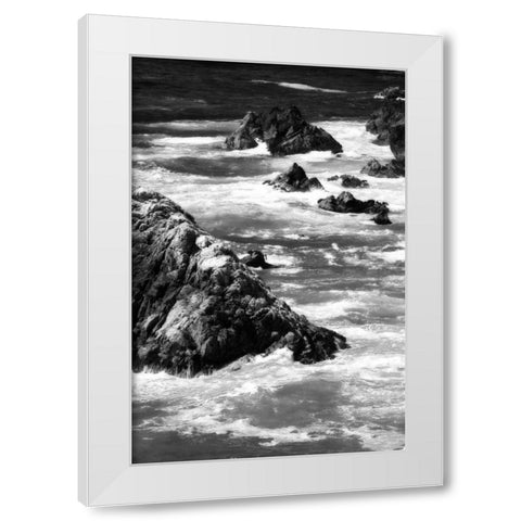 Garrapata Highlands 6 BW White Modern Wood Framed Art Print by Hausenflock, Alan