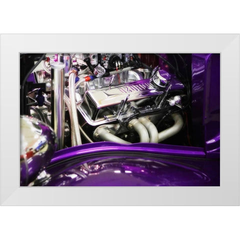 Street Rod II White Modern Wood Framed Art Print by Hausenflock, Alan