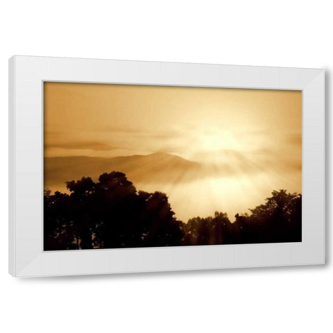Distant Mountains I White Modern Wood Framed Art Print by Hausenflock, Alan