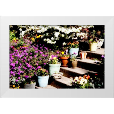 Sidewalk Spring II White Modern Wood Framed Art Print by Hausenflock, Alan