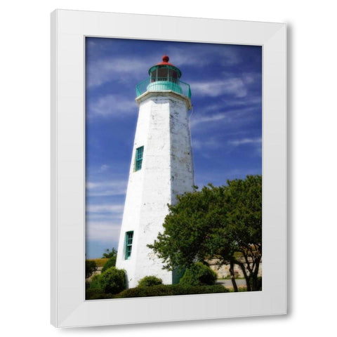 Old Point Comfort Light I White Modern Wood Framed Art Print by Hausenflock, Alan