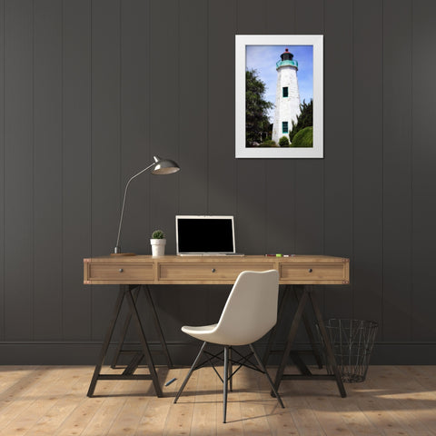 Old Point Comfort Light II White Modern Wood Framed Art Print by Hausenflock, Alan