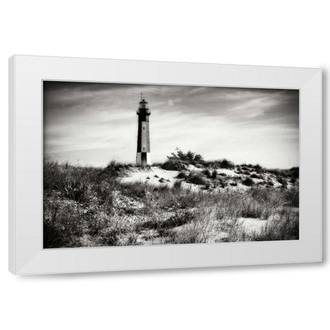 Cape Henry Light V White Modern Wood Framed Art Print by Hausenflock, Alan