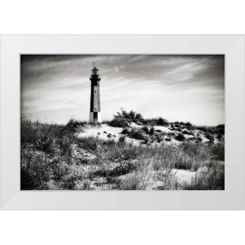 Cape Henry Light V White Modern Wood Framed Art Print by Hausenflock, Alan