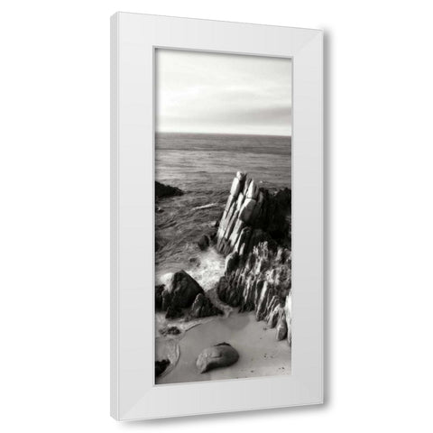 Lovers Point Panel BW 4 White Modern Wood Framed Art Print by Hausenflock, Alan