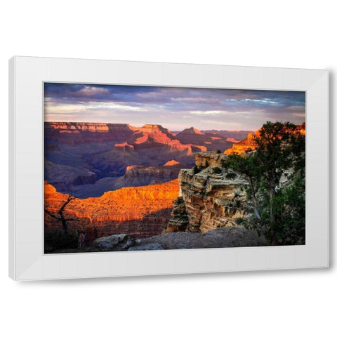 Mather Point Sunset I White Modern Wood Framed Art Print by Hausenflock, Alan