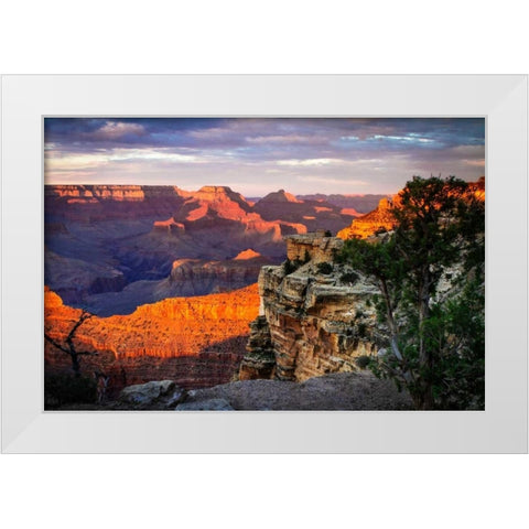 Mather Point Sunset I White Modern Wood Framed Art Print by Hausenflock, Alan
