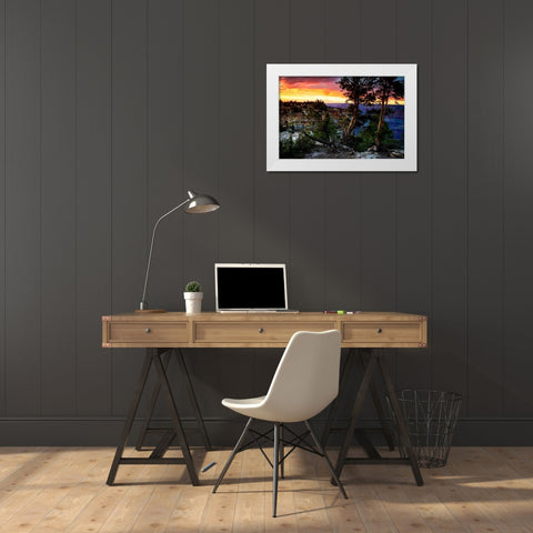 Mather Point Sunset II White Modern Wood Framed Art Print by Hausenflock, Alan