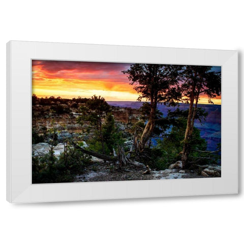 Mather Point Sunset II White Modern Wood Framed Art Print by Hausenflock, Alan