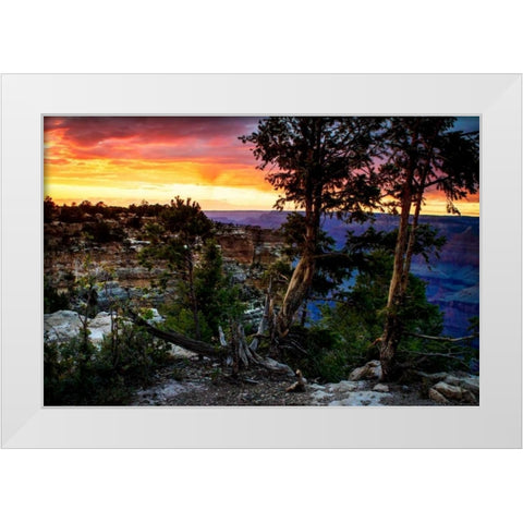 Mather Point Sunset II White Modern Wood Framed Art Print by Hausenflock, Alan