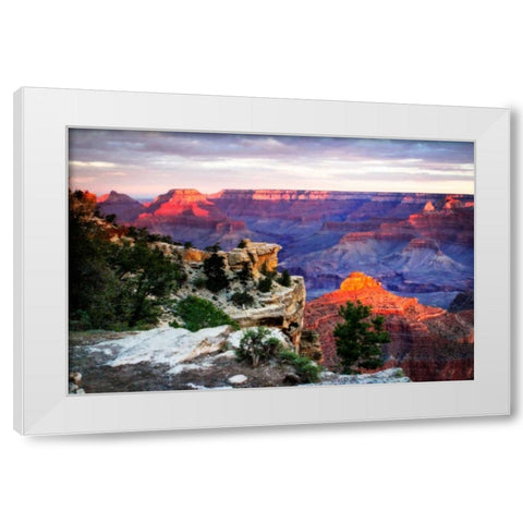 Mather Point Sunset III White Modern Wood Framed Art Print by Hausenflock, Alan