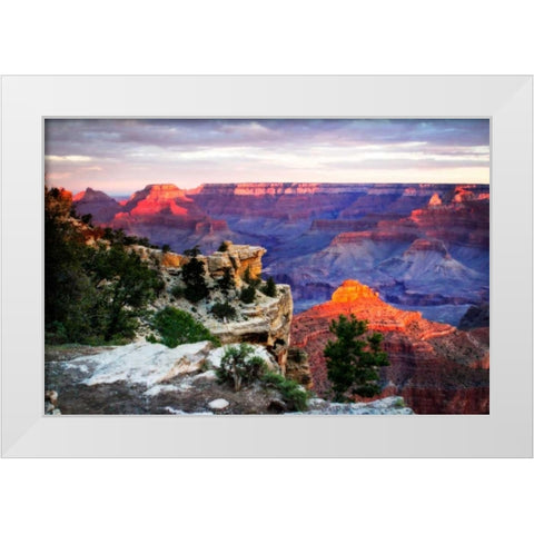 Mather Point Sunset III White Modern Wood Framed Art Print by Hausenflock, Alan