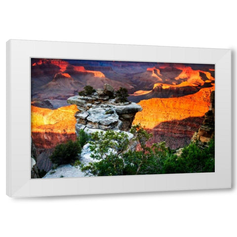 Mather Point Sunset IV White Modern Wood Framed Art Print by Hausenflock, Alan