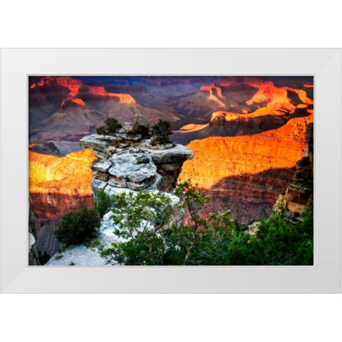 Mather Point Sunset IV White Modern Wood Framed Art Print by Hausenflock, Alan