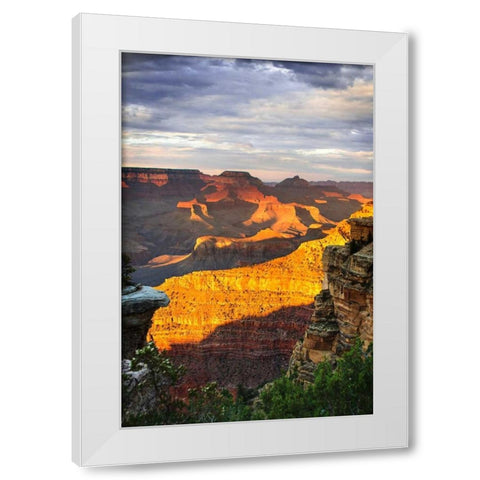 Mather Point Sunset V White Modern Wood Framed Art Print by Hausenflock, Alan