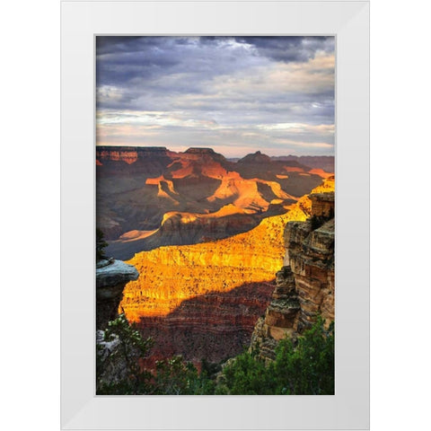 Mather Point Sunset V White Modern Wood Framed Art Print by Hausenflock, Alan