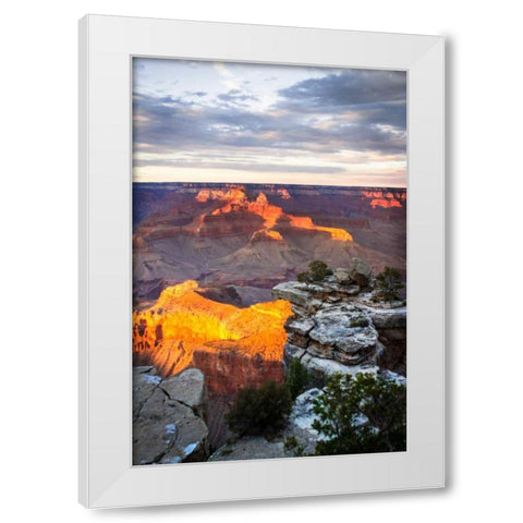 Mather Point Sunset VI White Modern Wood Framed Art Print by Hausenflock, Alan