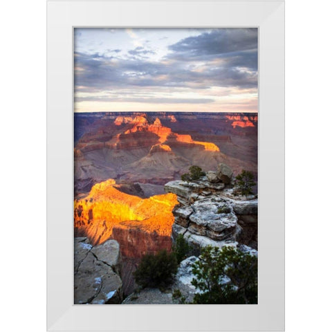 Mather Point Sunset VI White Modern Wood Framed Art Print by Hausenflock, Alan