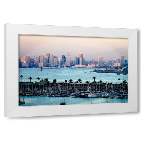 San Diego Sunset I White Modern Wood Framed Art Print by Hausenflock, Alan