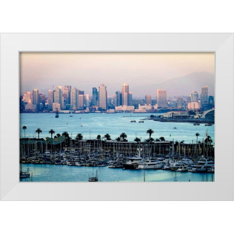 San Diego Sunset I White Modern Wood Framed Art Print by Hausenflock, Alan