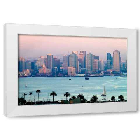 San Diego Sunset II White Modern Wood Framed Art Print by Hausenflock, Alan
