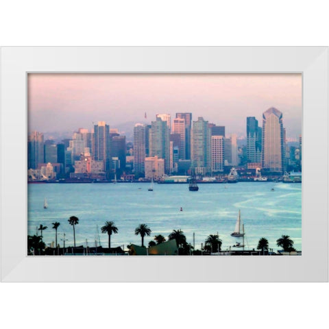 San Diego Sunset II White Modern Wood Framed Art Print by Hausenflock, Alan