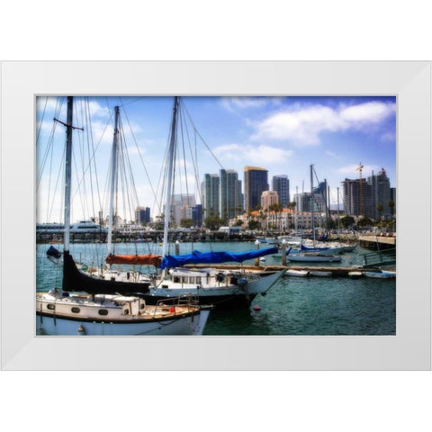 San Diego Que II White Modern Wood Framed Art Print by Hausenflock, Alan