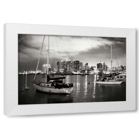 City Lights III White Modern Wood Framed Art Print by Hausenflock, Alan