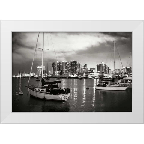 City Lights III White Modern Wood Framed Art Print by Hausenflock, Alan