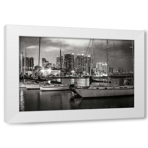City Lights IV White Modern Wood Framed Art Print by Hausenflock, Alan