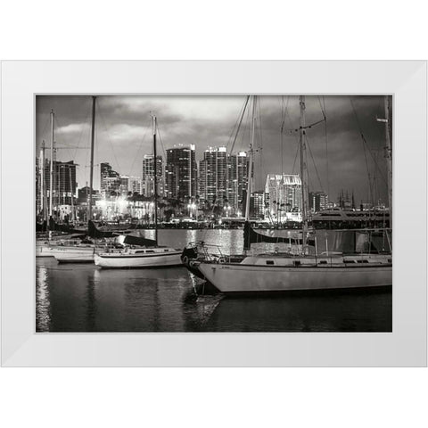 City Lights IV White Modern Wood Framed Art Print by Hausenflock, Alan