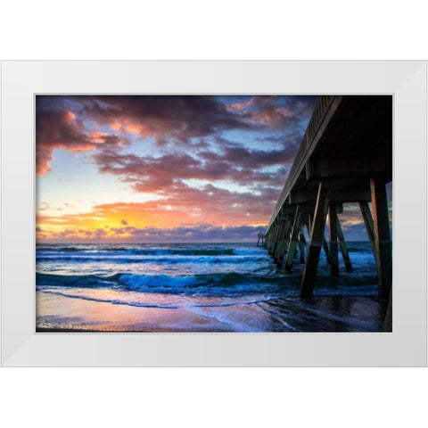 Mercers Pier I White Modern Wood Framed Art Print by Hausenflock, Alan
