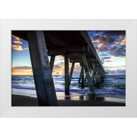 Mercers Pier II White Modern Wood Framed Art Print by Hausenflock, Alan