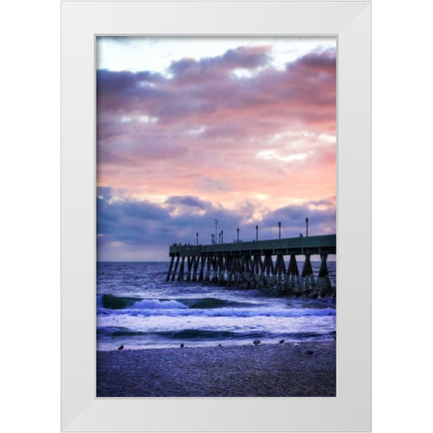 Mercers Pier III White Modern Wood Framed Art Print by Hausenflock, Alan