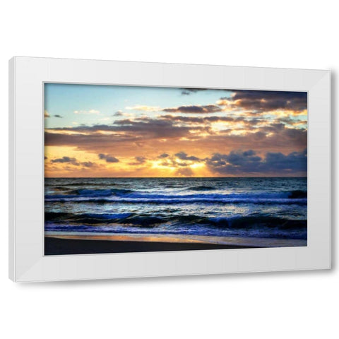 Ocean Sunrise II White Modern Wood Framed Art Print by Hausenflock, Alan