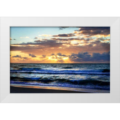 Ocean Sunrise II White Modern Wood Framed Art Print by Hausenflock, Alan
