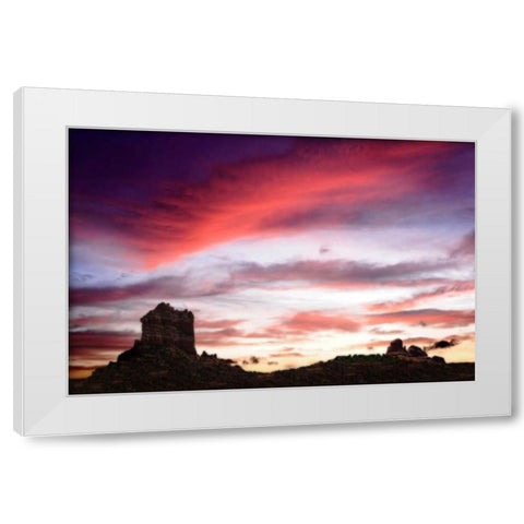 Sunset in the Valley I White Modern Wood Framed Art Print by Hausenflock, Alan