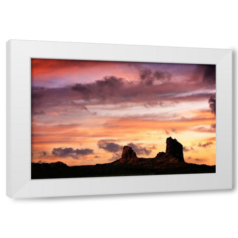 Sunset in the Valley II White Modern Wood Framed Art Print by Hausenflock, Alan