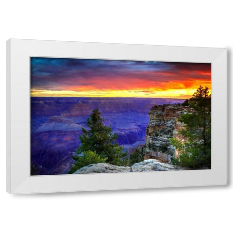 Fiery Sky II White Modern Wood Framed Art Print by Hausenflock, Alan