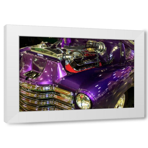 Purple Flamer I White Modern Wood Framed Art Print by Hausenflock, Alan