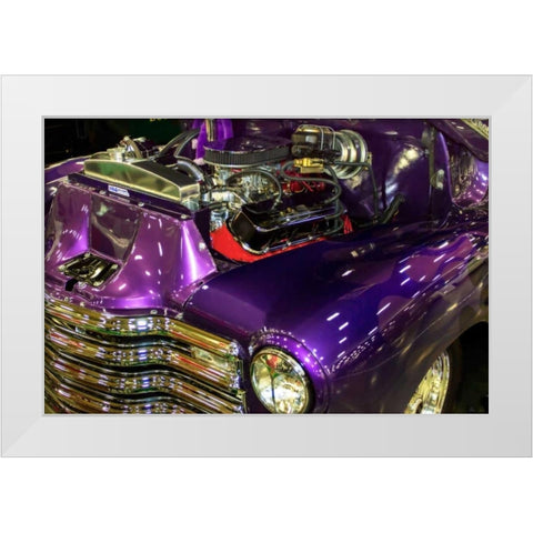 Purple Flamer I White Modern Wood Framed Art Print by Hausenflock, Alan